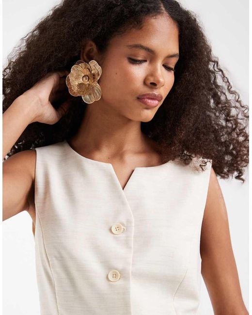 Vero Moda White Notch Neckline Detail Tailored Waistcoat