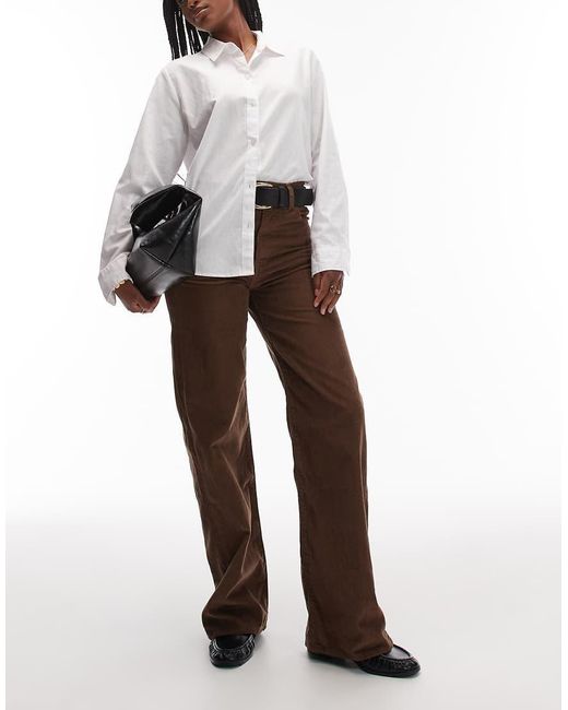 Levi's White Ribcage Wide Leg Braided Waist Jeans