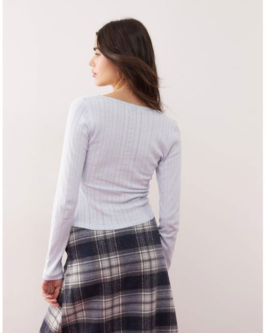 Miss Selfridge Pink Pointelle Wrap Top