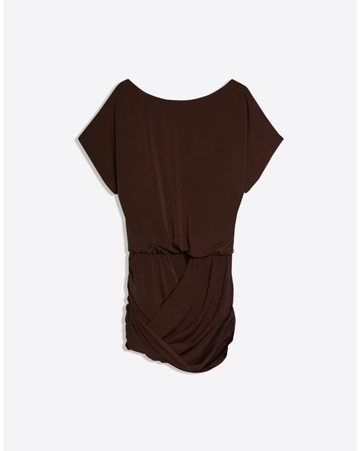 Bershka Black Open Back Dress With Draped Skirt
