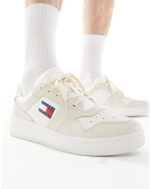 Tommy Hilfiger White Retro Basket Essential Trainers for men