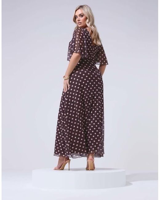 Yours Clothing Purple Polka Dot Wrap Dress