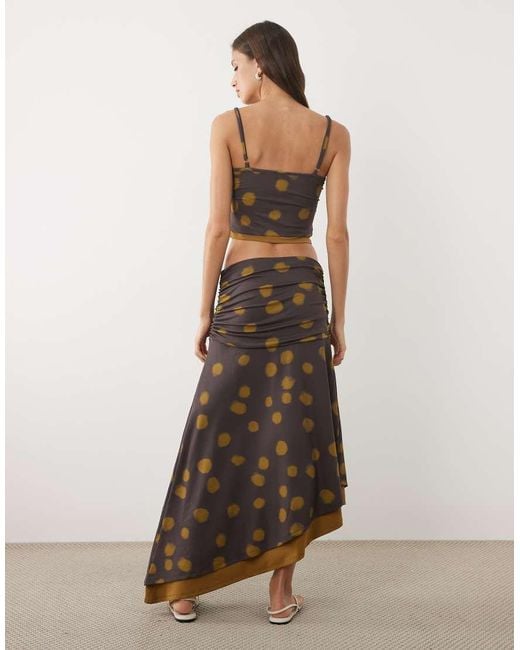 ASOS Natural Asymmetrical Midi Skirt