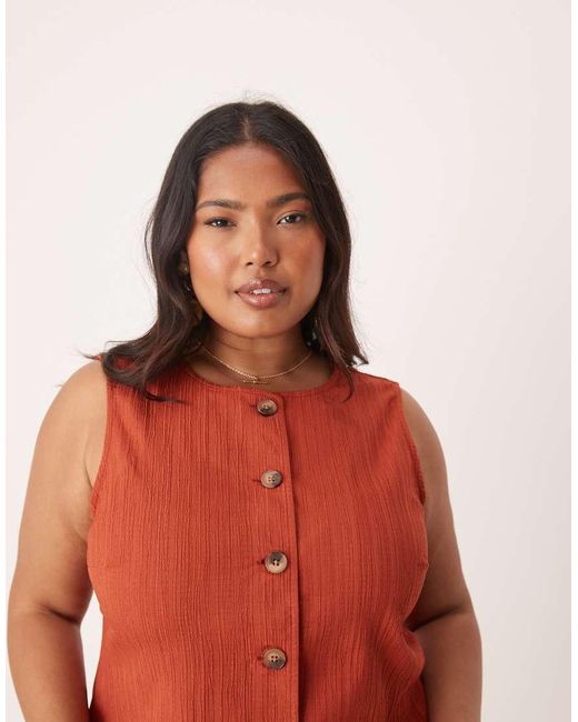 Top De Tejido Efecto Rugoso De Curve (Parte De Un Conjunto)-Neutro ASOS de color Brown