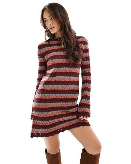 ASOS Knit Mini Dress With Flared Sleeves