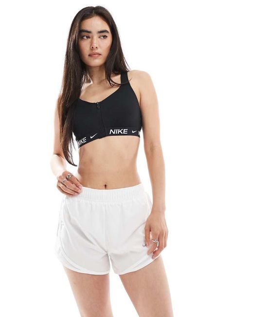 Nike White Tempo Dri-fit Mid Rise 3 Inch Shorts