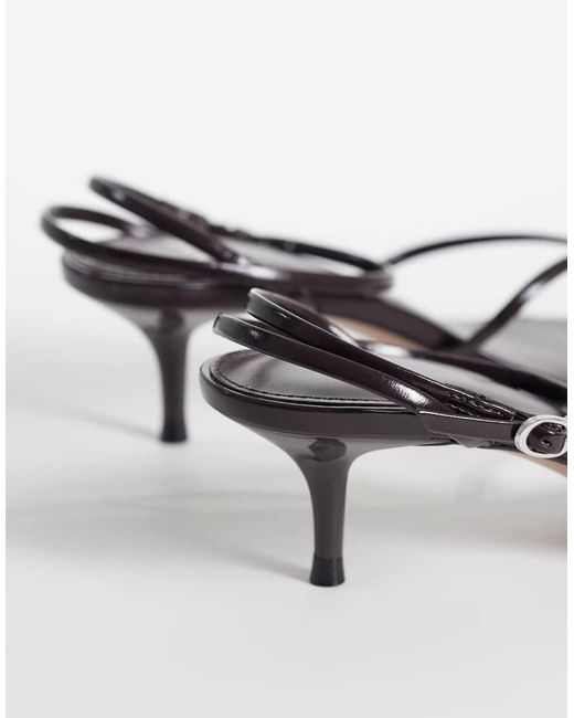 Mango Metallic Cross Front Heeled Sandal