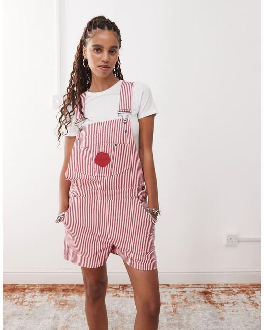Kickers Pink Stripe Dungarees