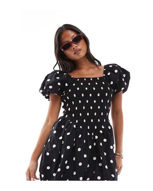 Miss Selfridge Black Puffball Mini Dress