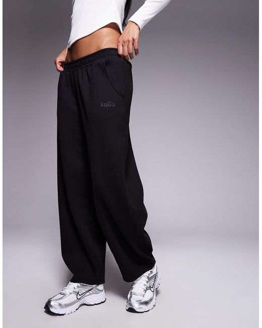 Kaiia Blue Exclusive Cotton Rich Seam Detail Barrel Leg Trackies