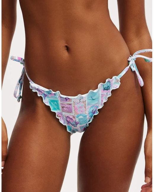 Cotton On Brown Fixed Tie Side Brazilian Bikini Bottom