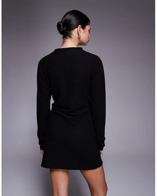 ASOS Blue Supersoft Asymmetric Angel Sleeve Mini Dress