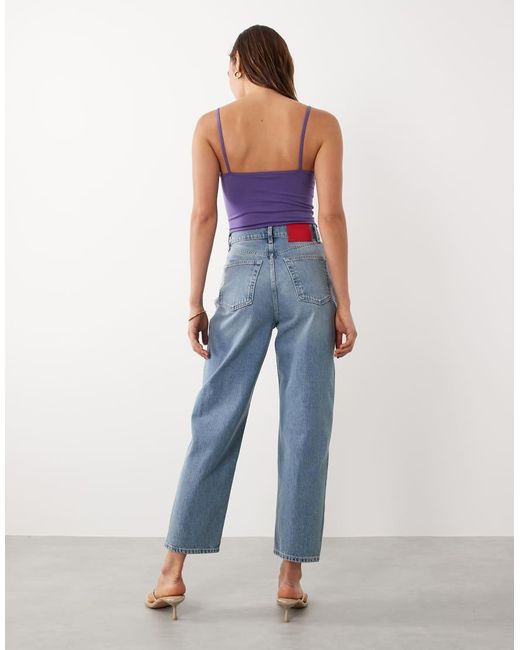 Mango Blue Starring Hailey Bieber 100% Cotton Barrel Jeans