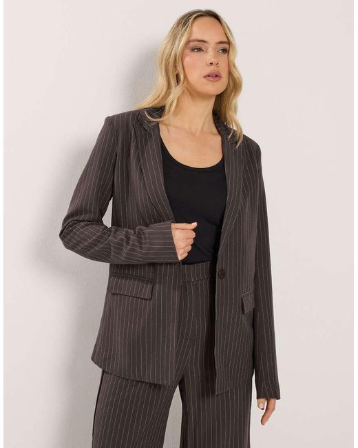 Long Tall Sally Gray Pinstripe Blazer