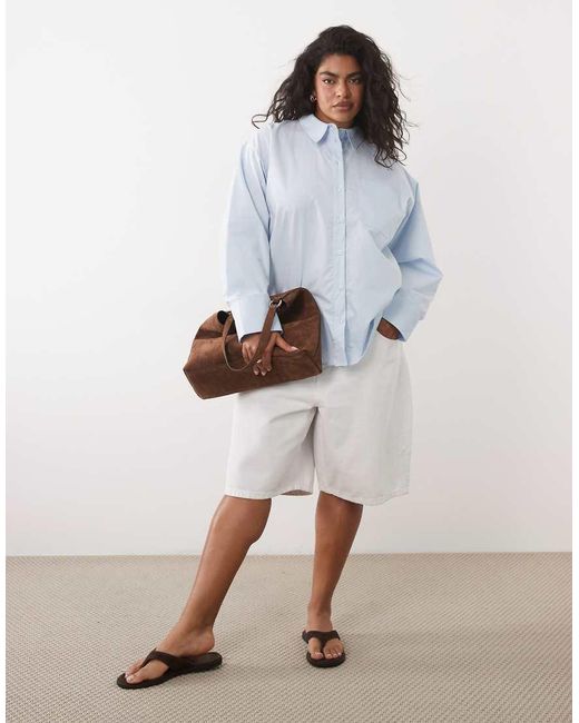 ASOS White Asos Design Curve Classic Cotton Shirt