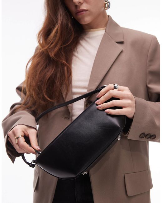Mango Black – eckige, runde schultertasche