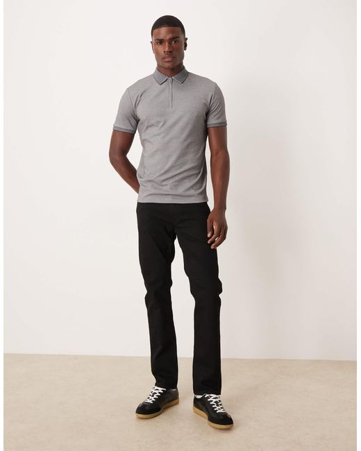 Polo zippé - clair SELECTED pour homme en coloris Gray