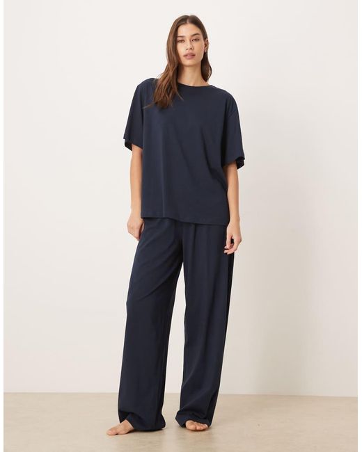 ASOS Blue Mix & Match Cotton Oversized Pyjama Tee