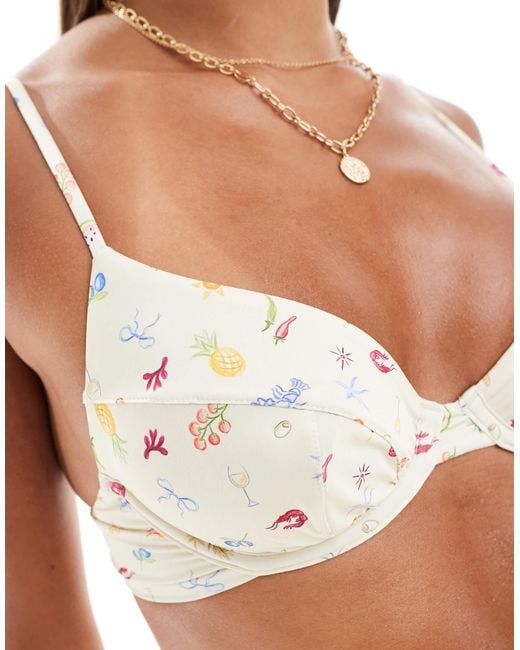 ASOS Natural Kellie Underwired Bikini Top