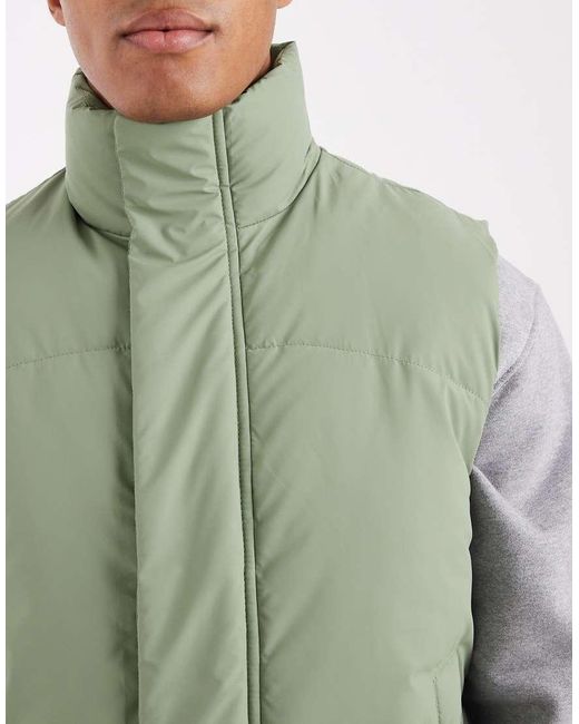 ASOS Green Puffer Gilet for men