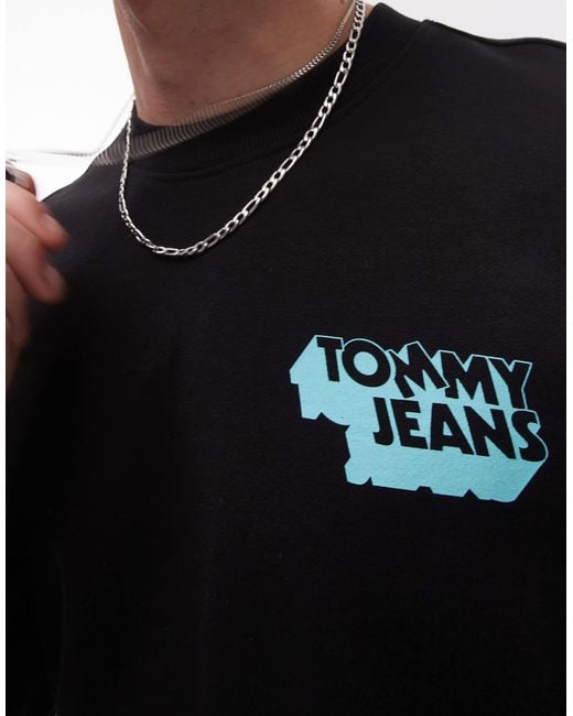 Tommy Hilfiger Black Stack Logo Sweatshirt for men