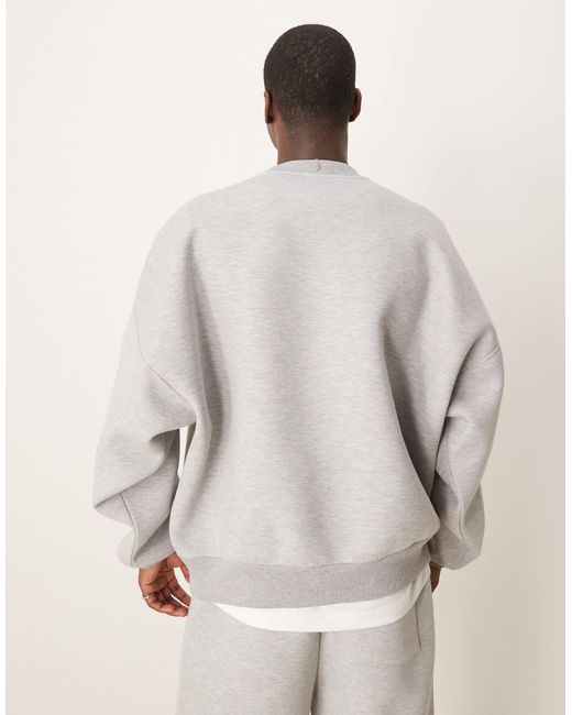 Sweat ultra-oversize en tissu épais style néoprène - chiné ASOS pour homme en coloris Gray