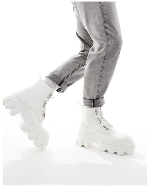 Stivali con suola spessa di ASOS in White da Uomo
