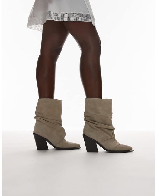 Bronx White New-Kole Sloucy Mid Ankle Boot