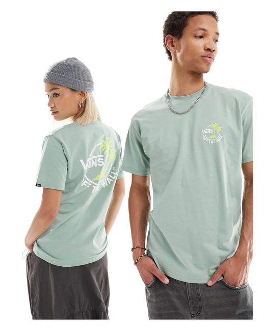 Classic - t-shirt à petit motif deux palmiers - clair Vans en coloris Green