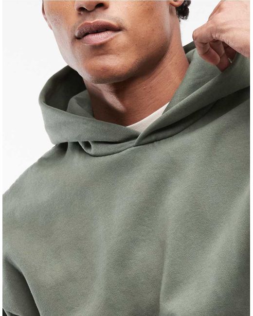Weekday Green Boxy Oversized Fit Hoodie for men