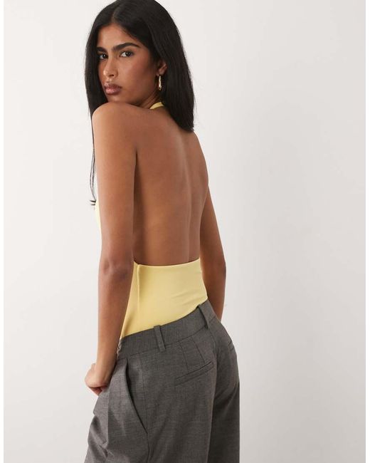 ASOS Yellow Polyamide Scoop Bodysuit