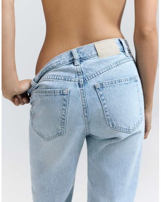 Pull&Bear Blue High Waist Mom Jeans
