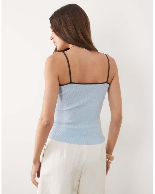 Mango Blue Knitted Cami Top