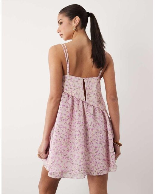ASOS Pink Trapeze Chiffon Mini Dress