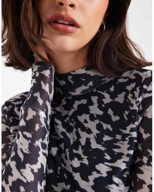 ONLY Black Sheer High Neck Top