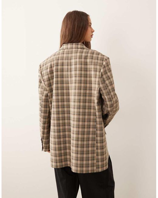 Americana A Extragrande Con Botonadura Simple Ultimate De ASOS de color Natural