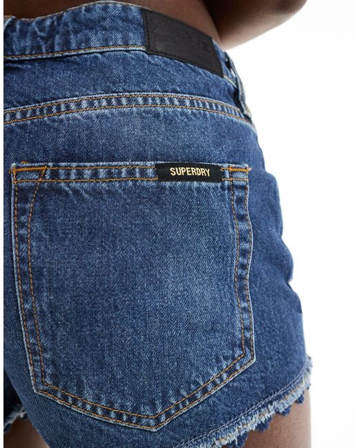 Superdry Blue – hot-shorts aus denim