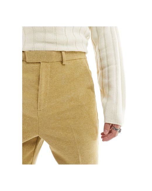 ASOS White Smart High Waist Flared Wool Mix Pants for men