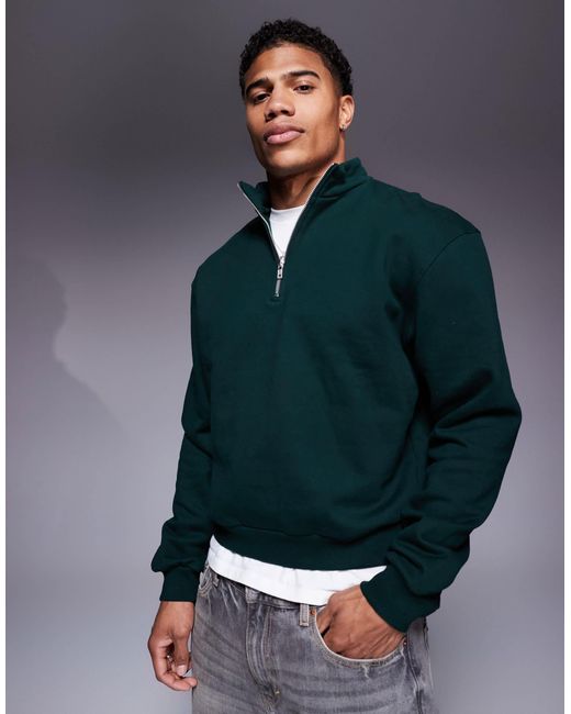 Sweat oversize coupe carrée en tissu épais 400 g/m2 ASOS pour homme en coloris Blue