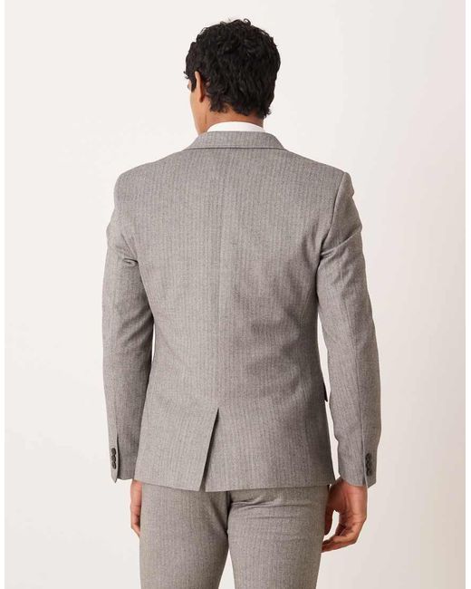 ASOS Gray Skinny Suit Jacket for men