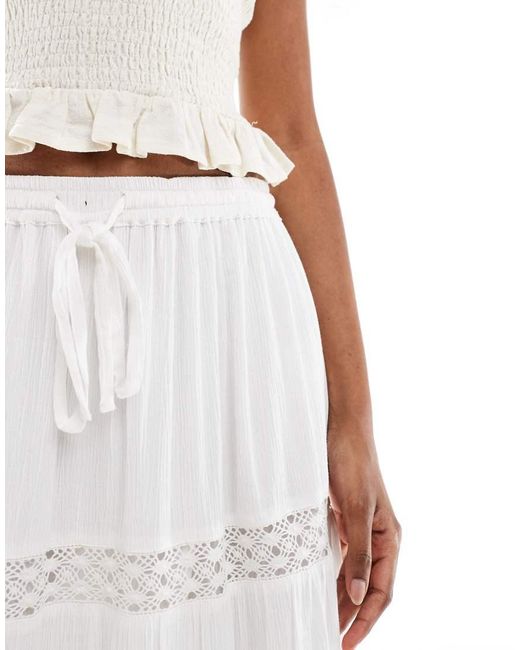 Wednesday's Girl White Broderie Midaxi Skirt