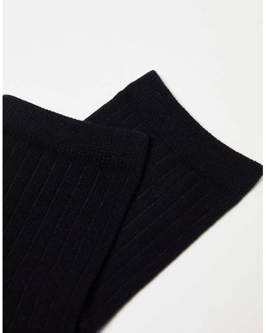 Weekday Black Bella 3 Pack Ribbed Socks