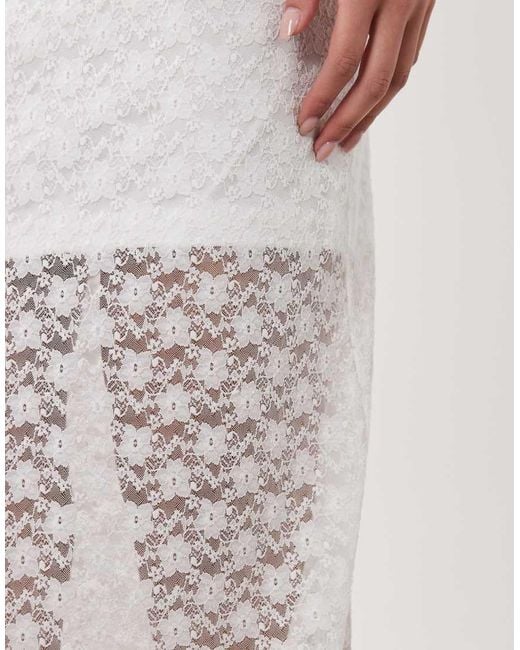 ASOS White Lace Column Maxi Skirt