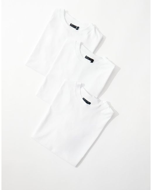 ASOS White Essentials 3 Pack Relaxed Crew Neck T-shirts for men