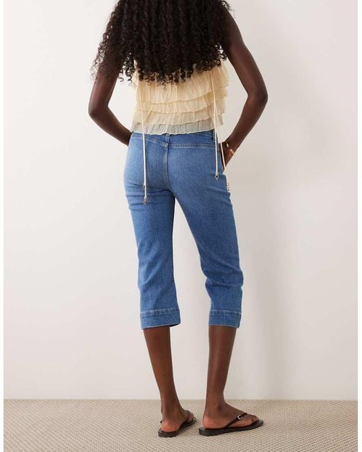 ASOS Blue Low Rise Jean Capris