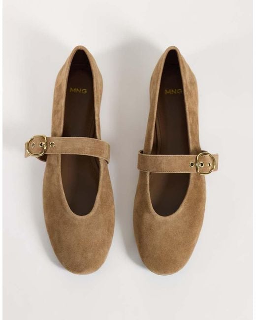 Mango White 100% Leather Flat Shoe