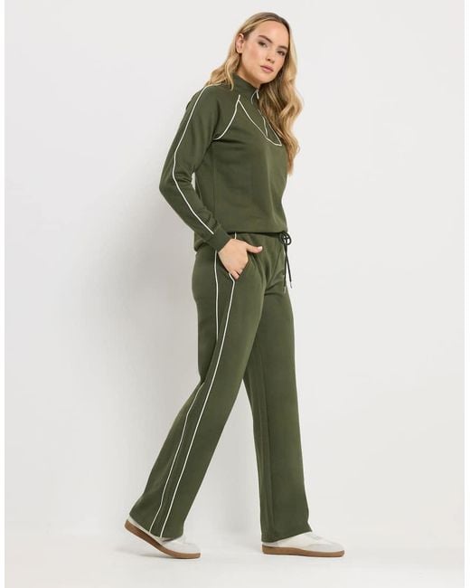 Long Tall Sally Green Pipe Wide Leg Trousers