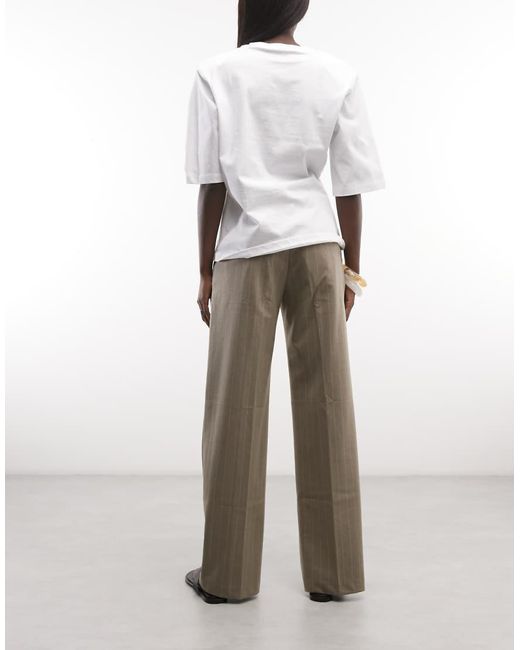 Monki Natural Toucan Tailored Trousers