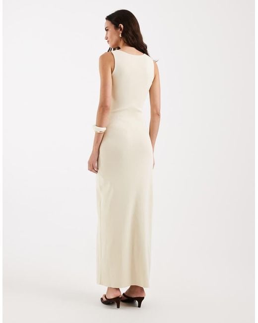 4th & Reckless White Fine Knit Hardware Cut Out Detail Sleeveless Dress