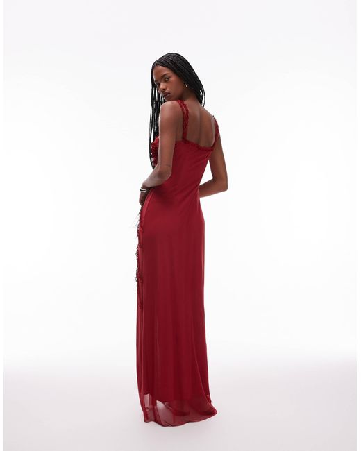 laagam Arabella Ruffle Maxi Dress in Red | Lyst